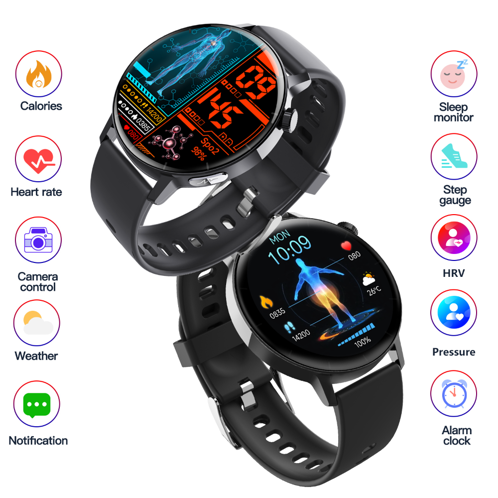 ECG Monitor Smart Watch Nicht-invasive Blutzucker Smart Watch mit Blutkomponenten-Analyse